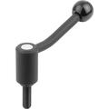 Kipp Adjustable Tension Levers, with external thread, metric, 20° K0108.1121X40